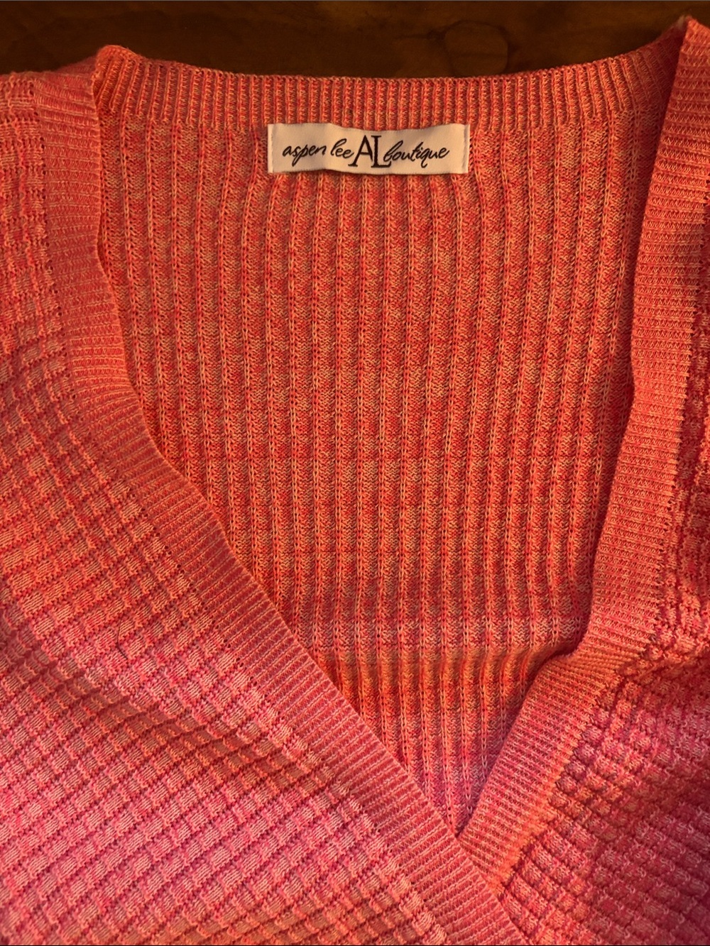 Pink Textured Open Cardigan - Picture 3 of 3